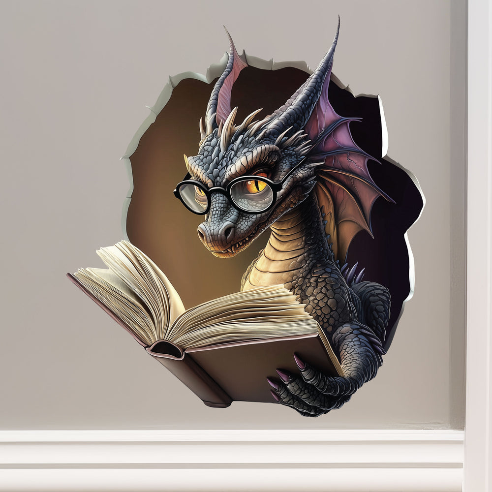 Dragon Reading Wall Decal