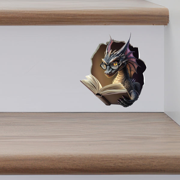 Dragon Reading Wall Decal
