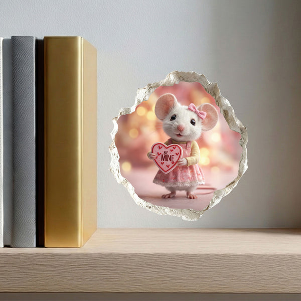 Be My Valentine Mouse Hole Decal