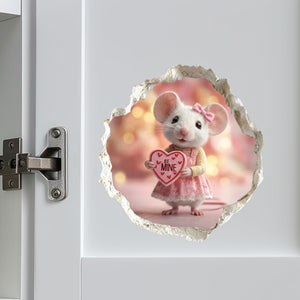 Be My Valentine Mouse Hole Decal