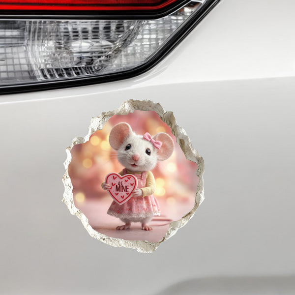 Be My Valentine Mouse Hole Decal