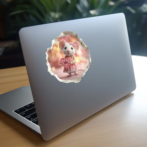Be My Valentine Mouse Hole Decal