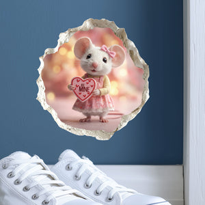 Be My Valentine Mouse Hole Decal
