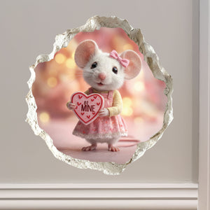 Be My Valentine Mouse Hole Decal