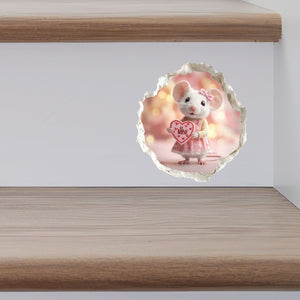 Be My Valentine Mouse Hole Decal