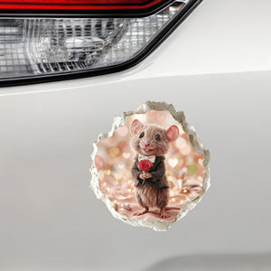 Valentine's Day Rose Mouse Hole Decal