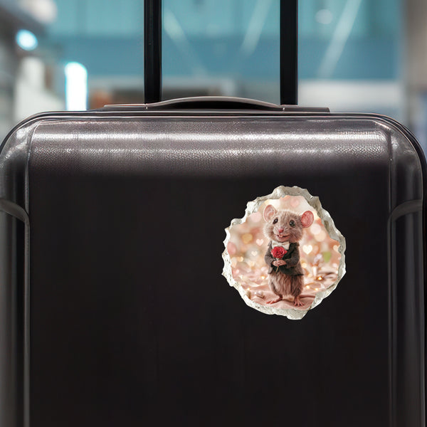 Valentine's Day Rose Mouse Hole Decal