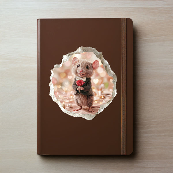 Valentine's Day Rose Mouse Hole Decal