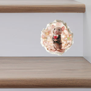 Valentine's Day Rose Mouse Hole Decal