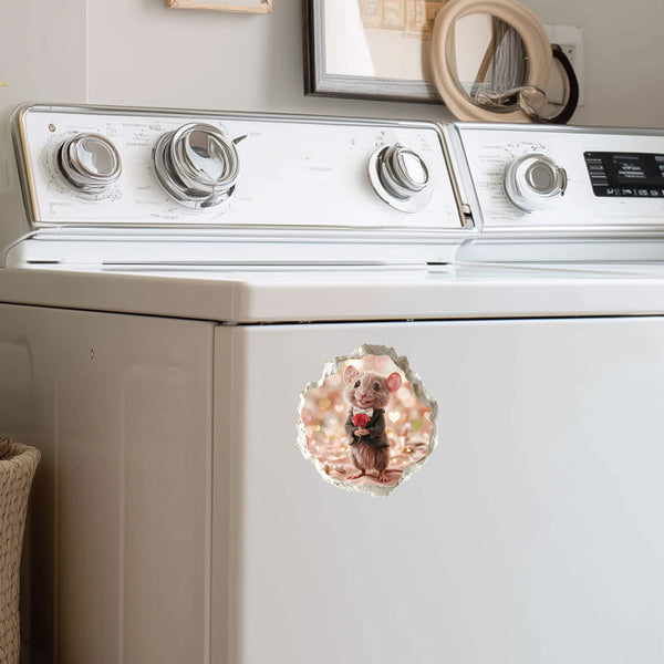 Valentine's Day Rose Mouse Hole Decal