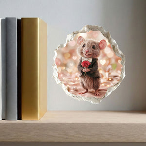 Valentine's Day Rose Mouse Hole Decal