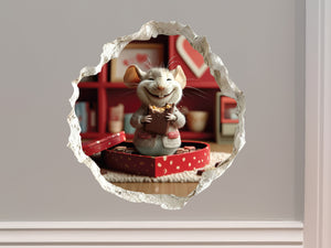 Valentine's Day Chocolate Mouse Hole Decal