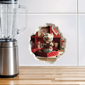 Valentine's Day Chocolate Mouse Hole Decal