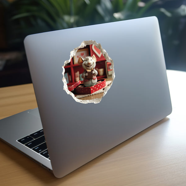 Valentine's Day Chocolate Mouse Hole Decal