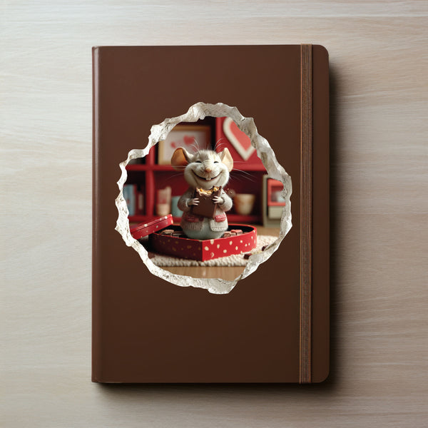 Valentine's Day Chocolate Mouse Hole Decal