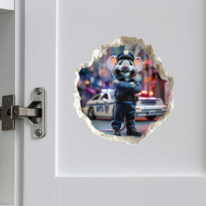 Police Officer Mouse Hole Decal

