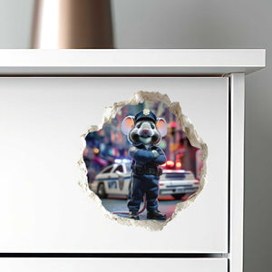 Police Officer Mouse Hole Decal

