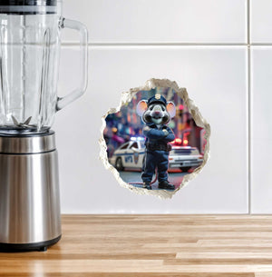 Police Officer Mouse Hole Decal
