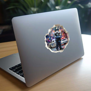 Police Officer Mouse Hole Decal
