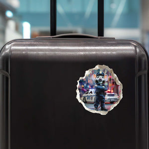 Police Officer Mouse Hole Decal
