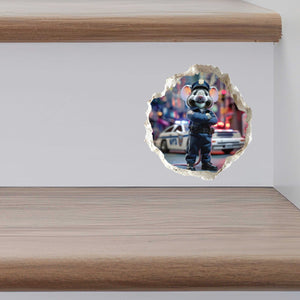 Police Officer Mouse Hole Decal
