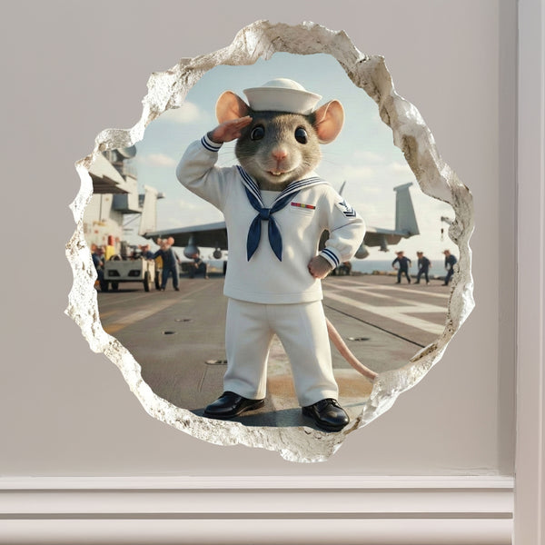 Navy Sailor Military Mouse Hole Decal