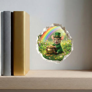 Saint Patrick's Day Leprechaun Mouse Hole Decal