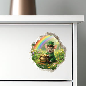 Saint Patrick's Day Leprechaun Mouse Hole Decal