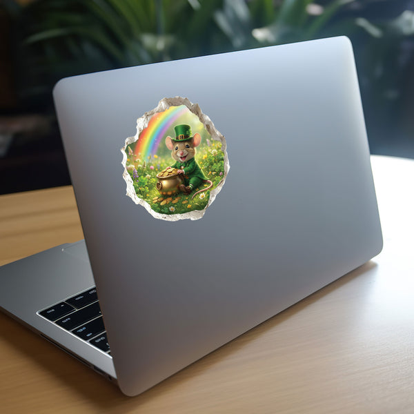 Saint Patrick's Day Leprechaun Mouse Hole Decal
