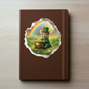 Saint Patrick's Day Leprechaun Mouse Hole Decal