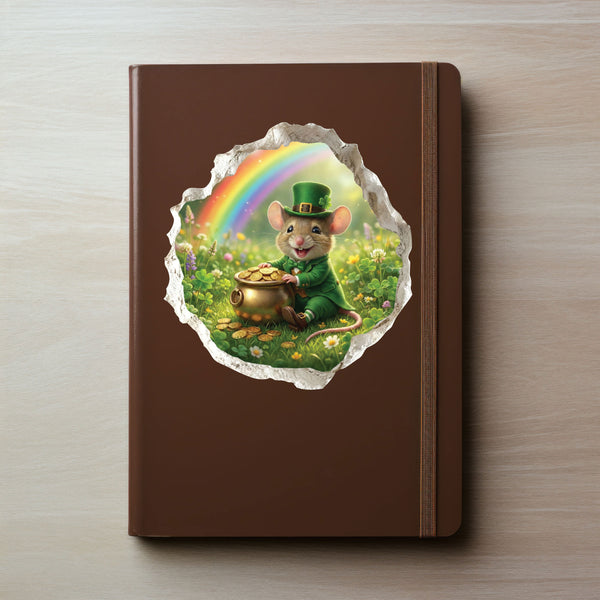 Saint Patrick's Day Leprechaun Mouse Hole Decal