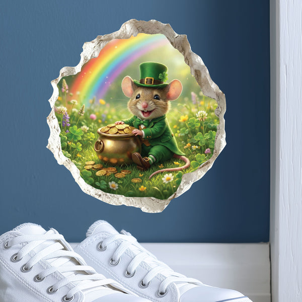 Saint Patrick's Day Leprechaun Mouse Hole Decal