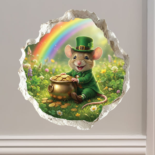 Saint Patrick's Day Leprechaun Mouse Hole Decal