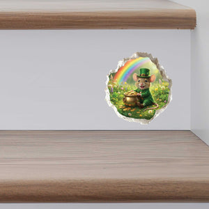 Saint Patrick's Day Leprechaun Mouse Hole Decal