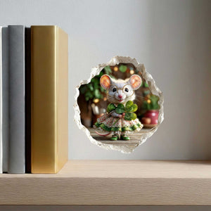 Shamrock Sweetie St. Patrick’s Day Mouse Hole Decal