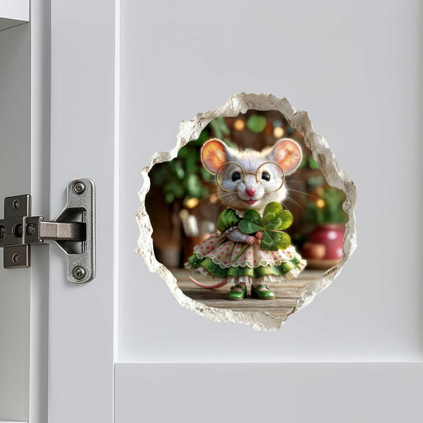 Shamrock Sweetie St. Patrick’s Day Mouse Hole Decal