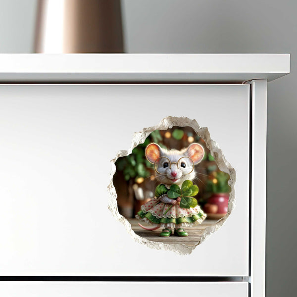 Shamrock Sweetie St. Patrick’s Day Mouse Hole Decal