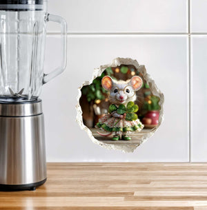 Shamrock Sweetie St. Patrick’s Day Mouse Hole Decal