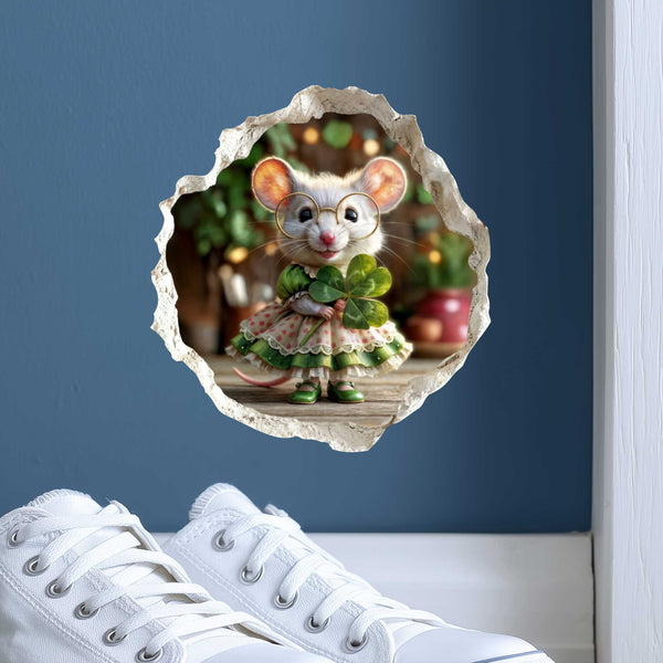 Shamrock Sweetie St. Patrick’s Day Mouse Hole Decal