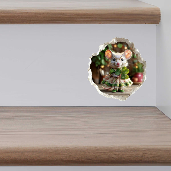 Shamrock Sweetie St. Patrick’s Day Mouse Hole Decal