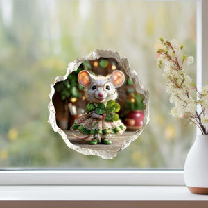 Shamrock Sweetie St. Patrick’s Day Mouse Hole Decal