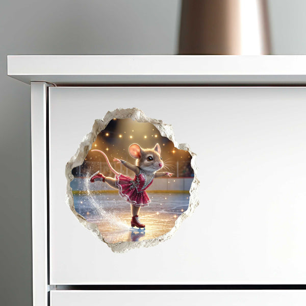 Figure Skating Mouse Hole Decal