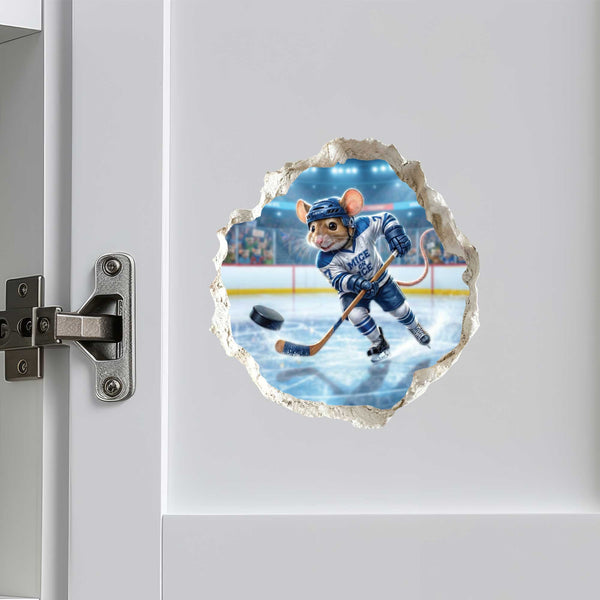 Ice Hockey Mouse Hole Decal