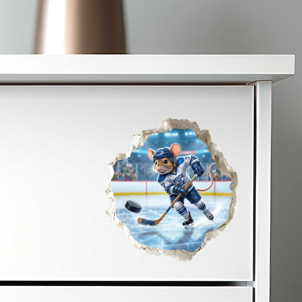 Ice Hockey Mouse Hole Decal