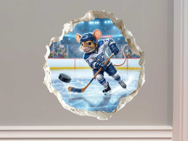 Ice Hockey Mouse Hole Decal