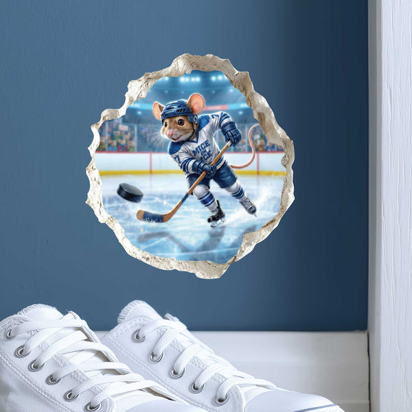 Ice Hockey Mouse Hole Decal