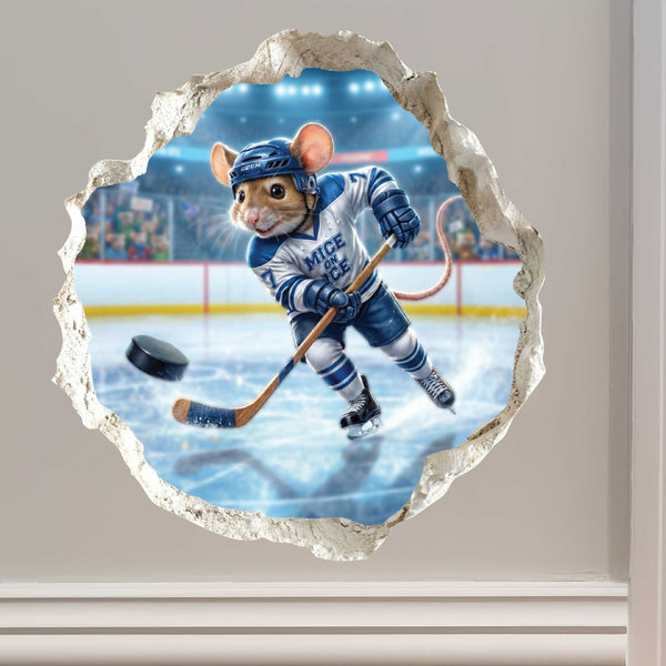 Ice Hockey Mouse Hole Decal