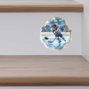 Ice Hockey Mouse Hole Decal