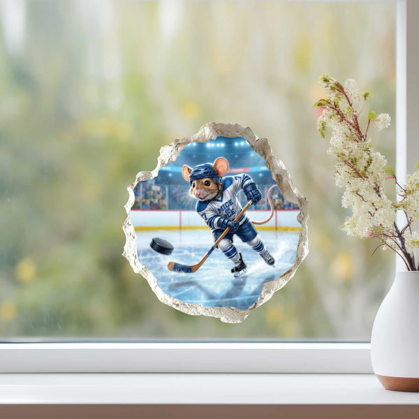Ice Hockey Mouse Hole Decal