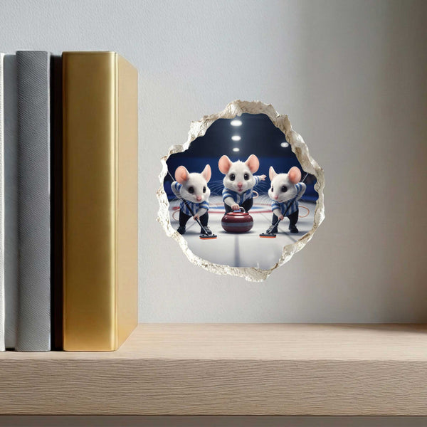 Curling Mouse Hole Decal